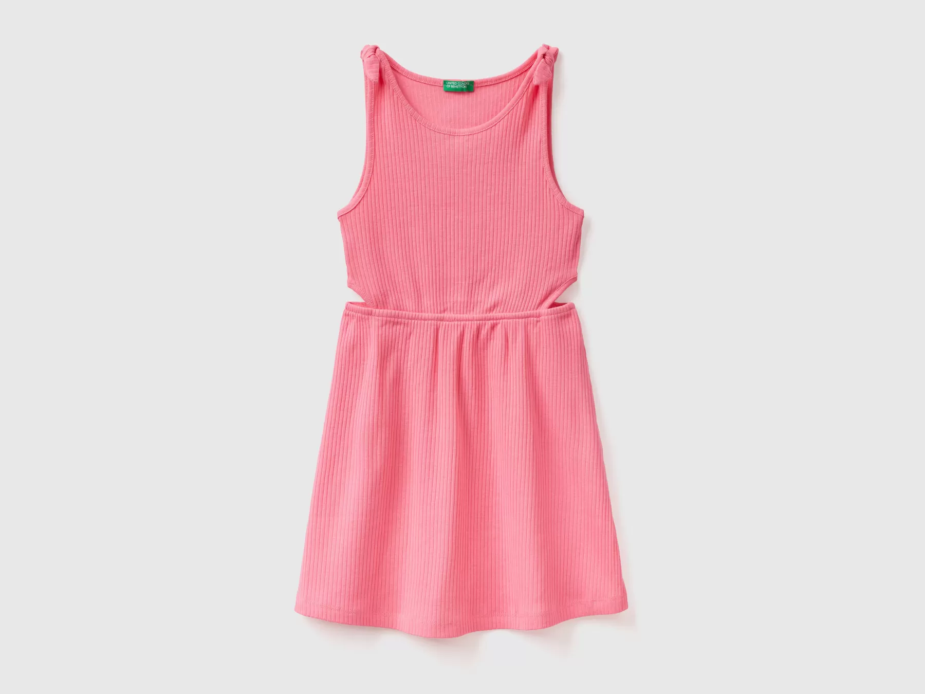 Benetton Vestito A Costine Con Spalline Rosa Discount