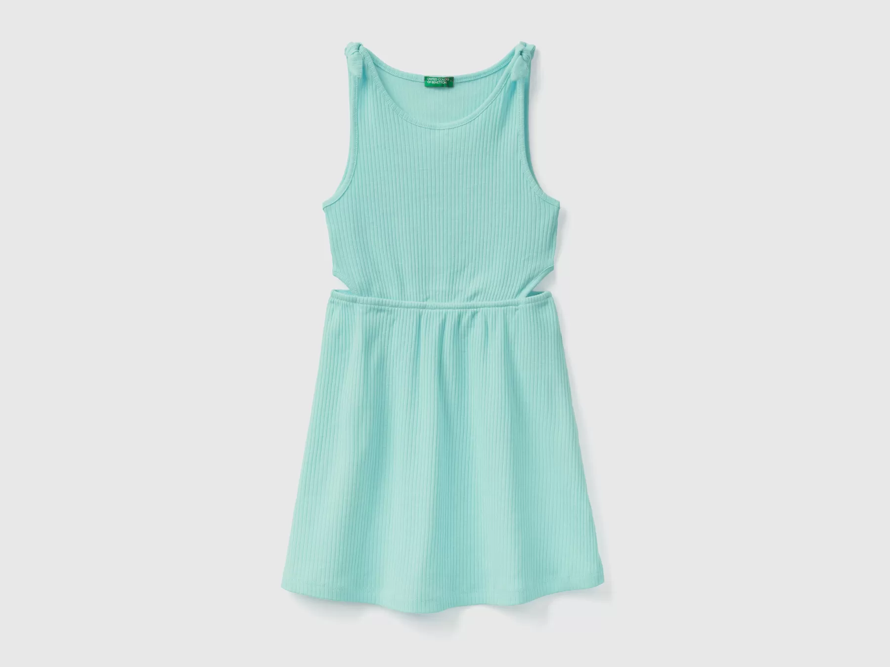 Benetton Vestito A Costine Con Spalline Azzurro Online