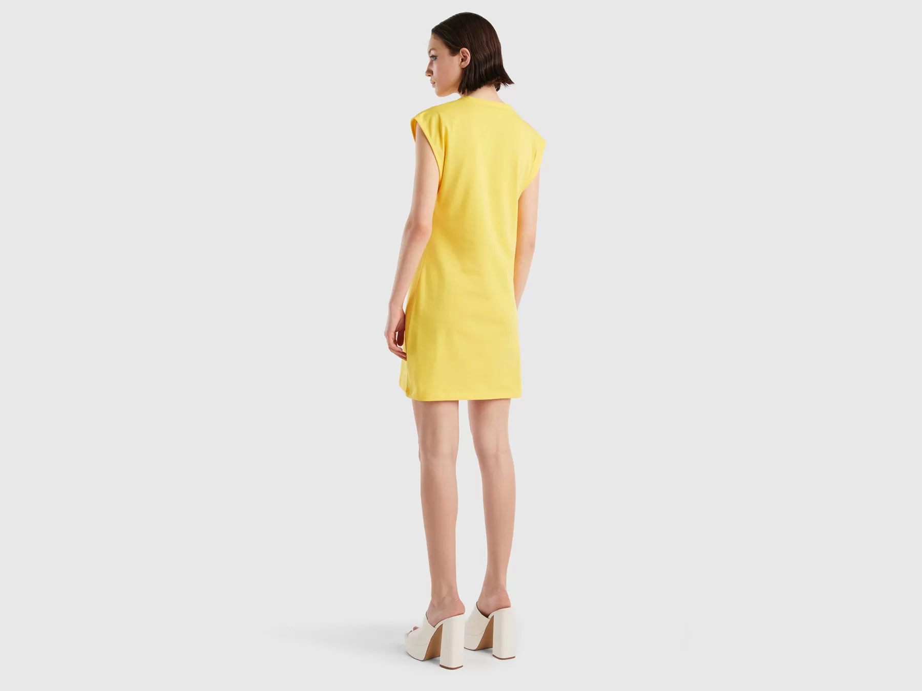 Benetton Vestito Corto Giallo Cheap