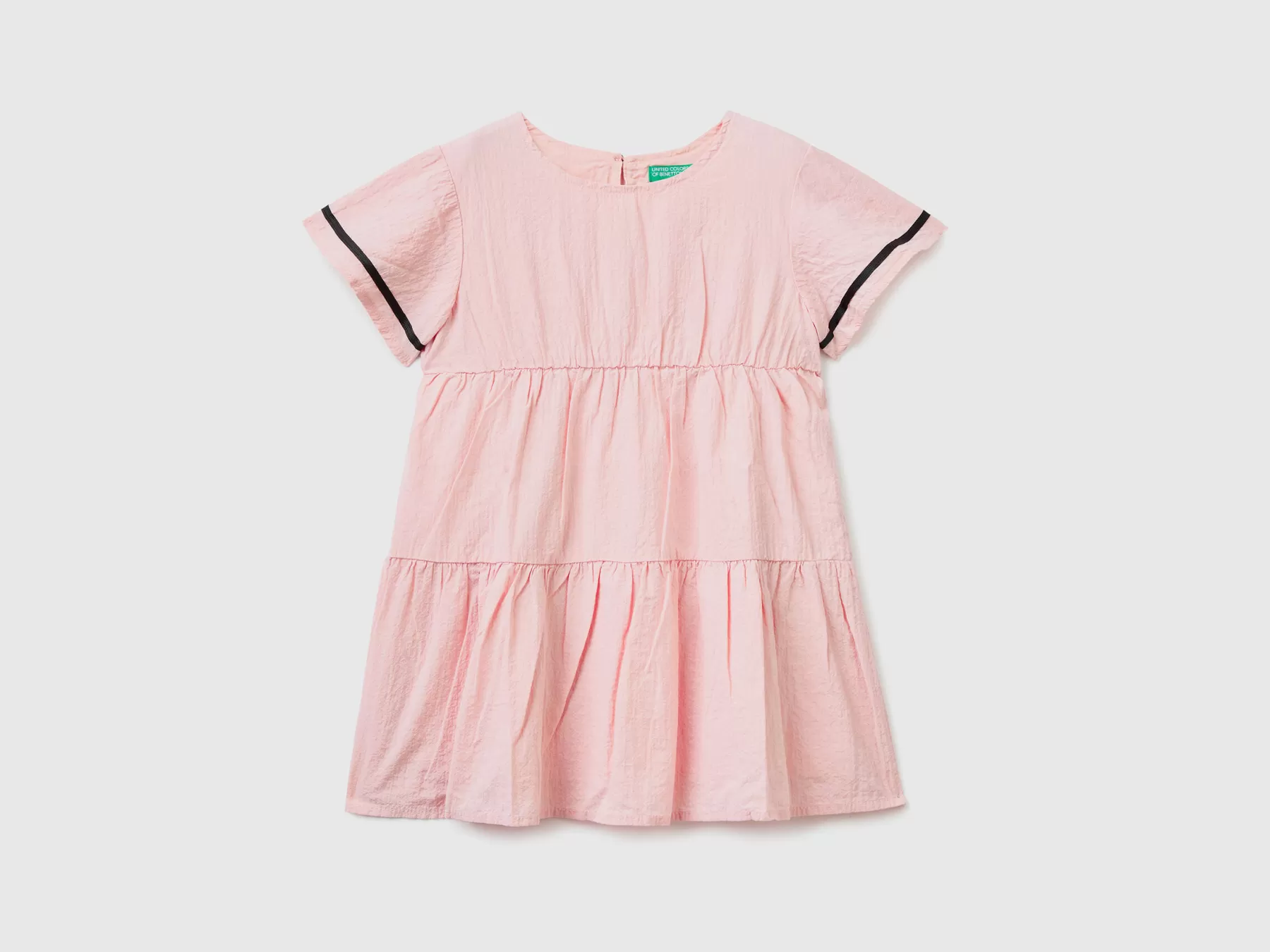 Benetton Vestito Corto A Balze Rosa Tenue Store