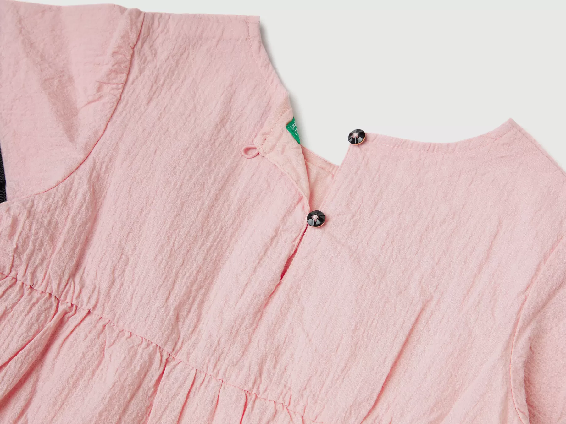 Benetton Vestito Corto A Balze Rosa Tenue Store