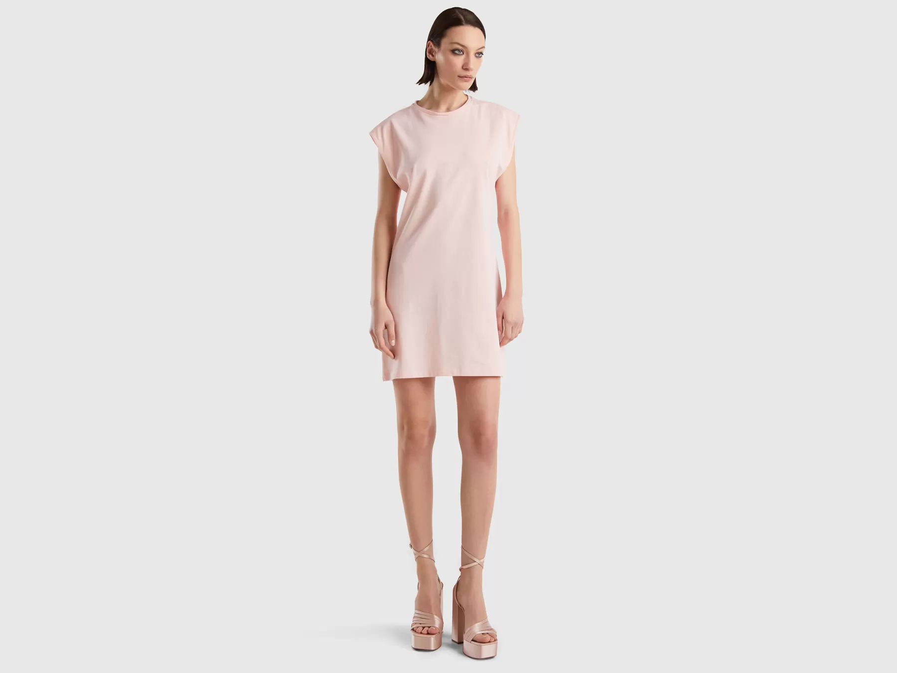 Benetton Vestito Corto Rosa Chiaro Rosa Tenue Store