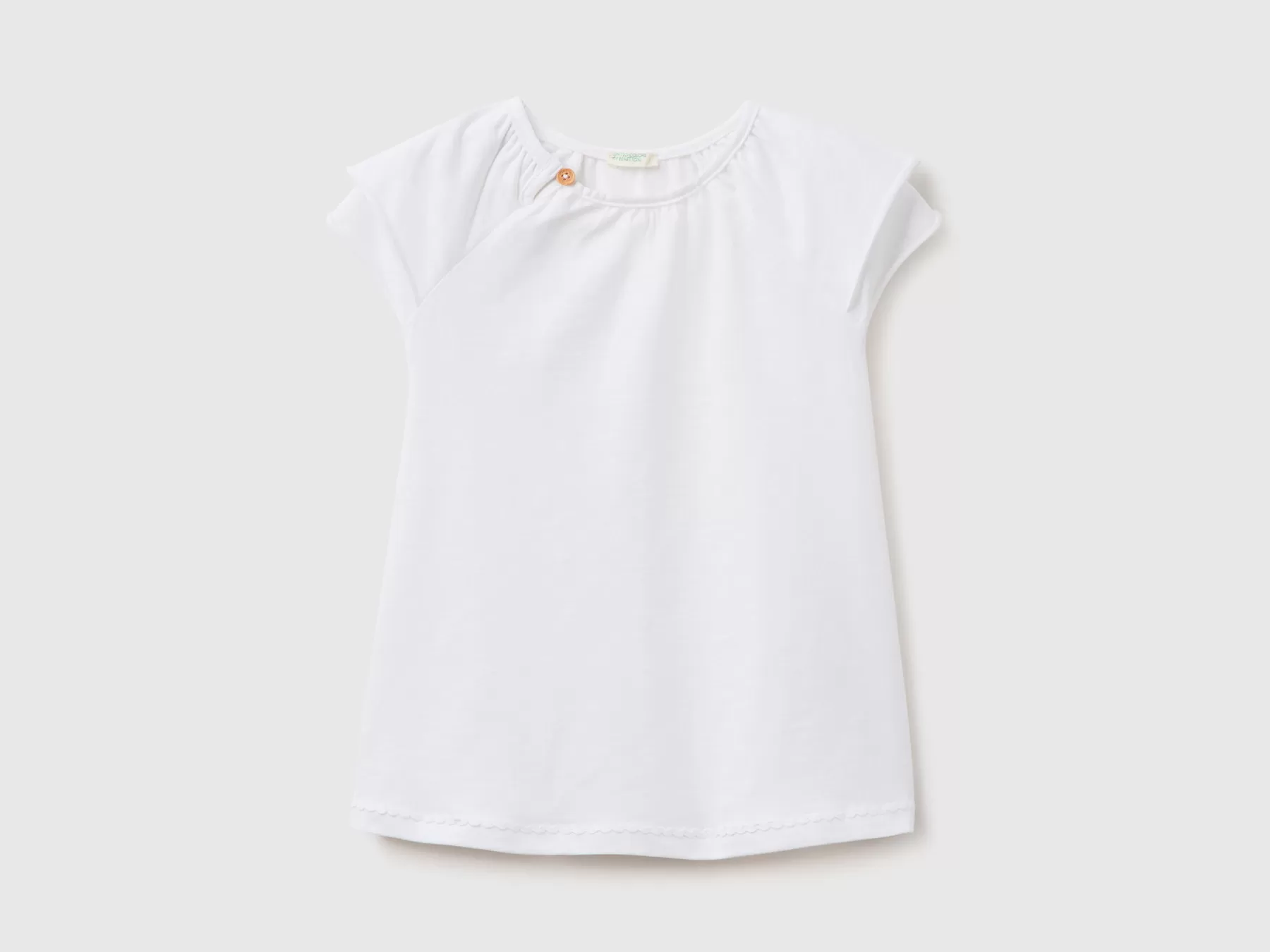 Benetton Vestito Leggero Con Doppia Manica Bianco Sale