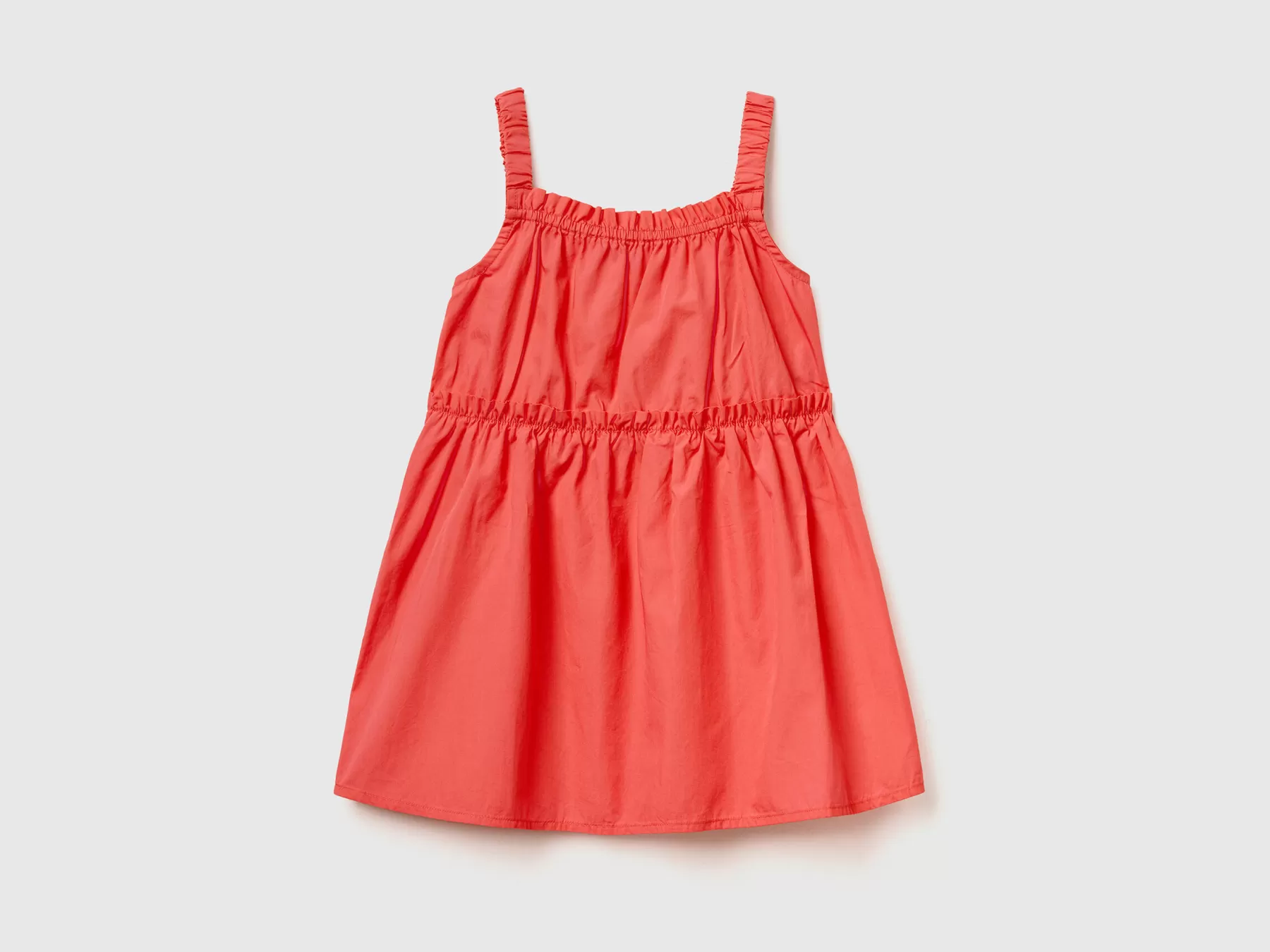 Benetton Vestito Leggero Con Spalline Rosso Corallo Shop