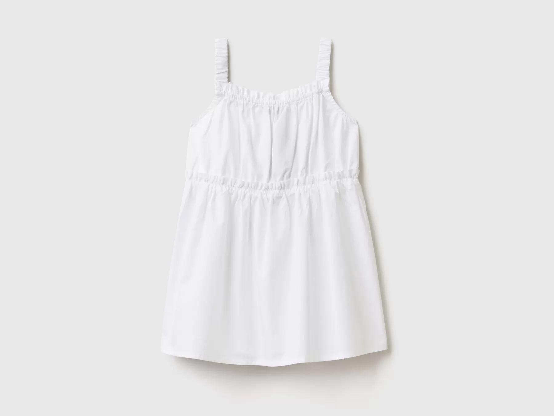 Benetton Vestito Leggero Con Spalline Bianco Cheap