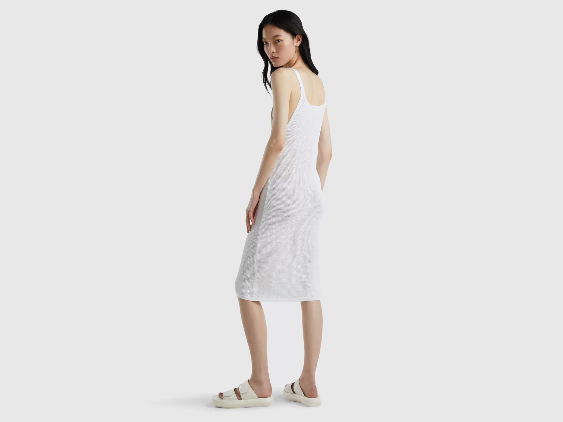 Benetton Vestito Longuette Bianco Online